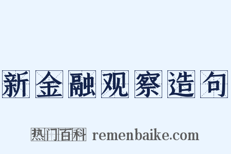 新金融观察造句是什么意思的图片